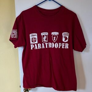 Paratrooper Graphic Tee in Deep Maroon